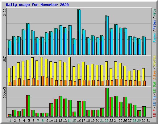 Daily usage for November 2020