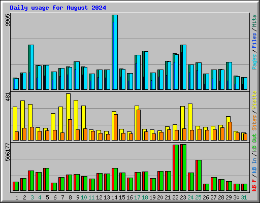 Daily usage for August 2024