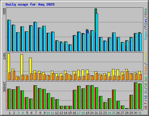 Daily usage for May 2025