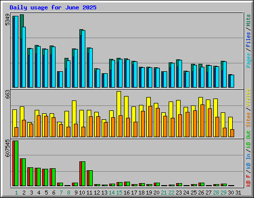 Daily usage for June 2025