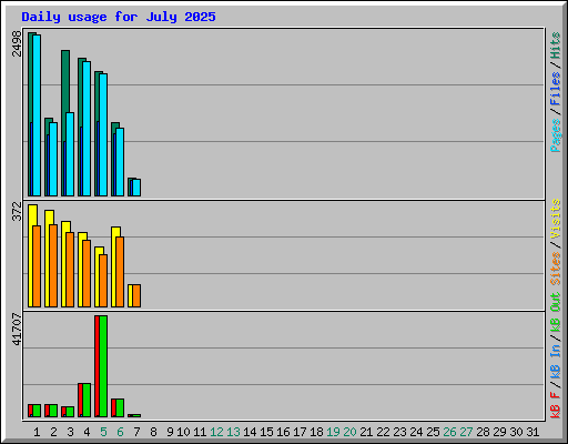Daily usage for July 2025