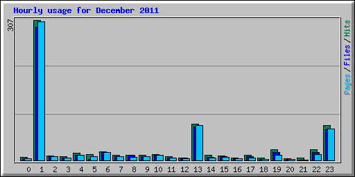 Hourly usage for December 2011
