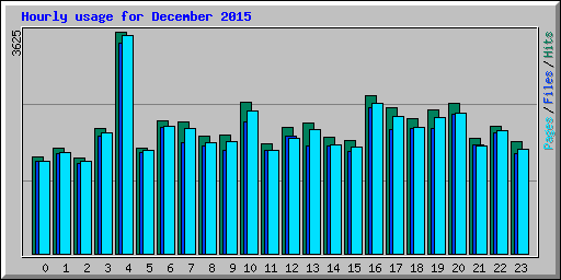Hourly usage for December 2015