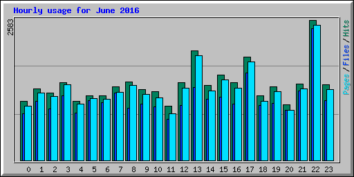 Hourly usage for June 2016