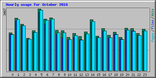 Hourly usage for October 2016