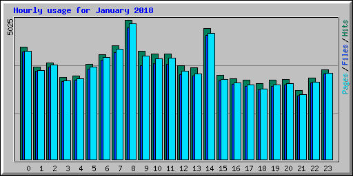 Hourly usage for January 2018