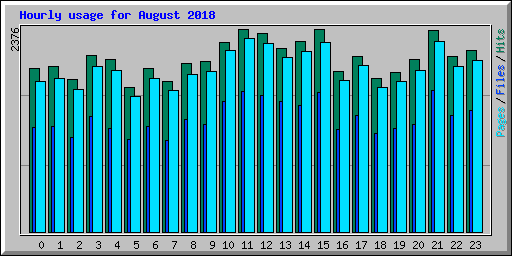 Hourly usage for August 2018