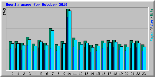 Hourly usage for October 2018