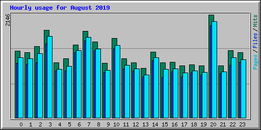 Hourly usage for August 2019