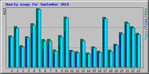 Hourly usage for September 2019