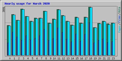Hourly usage for March 2020