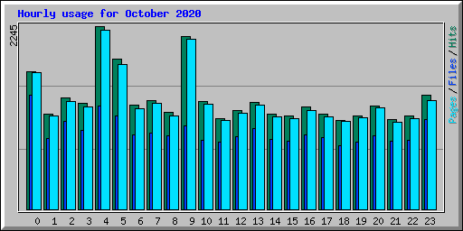 Hourly usage for October 2020