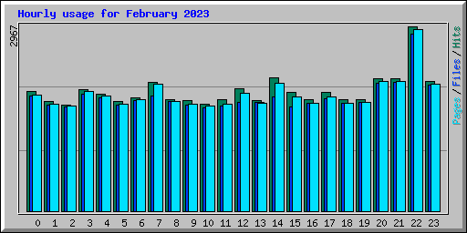 Hourly usage for February 2023