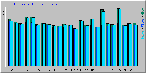 Hourly usage for March 2023