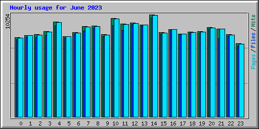Hourly usage for June 2023