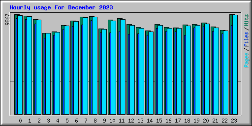 Hourly usage for December 2023